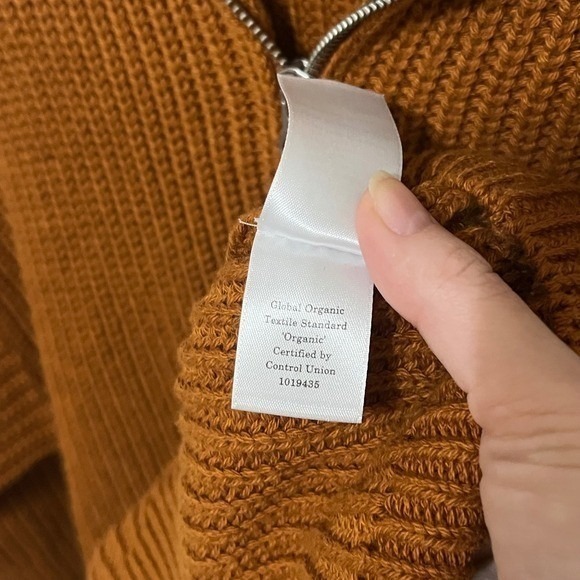 NEW Everlane Women Organic Cotton Full Zip Cardigan Brown Medium - Picture 10 of 12